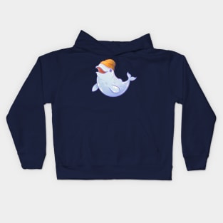 Cute Beanie Beluga Whale Kids Hoodie